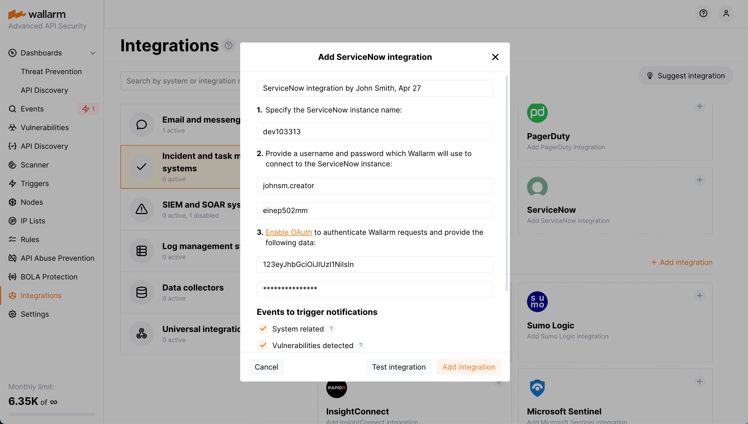 دمج ServiceNow