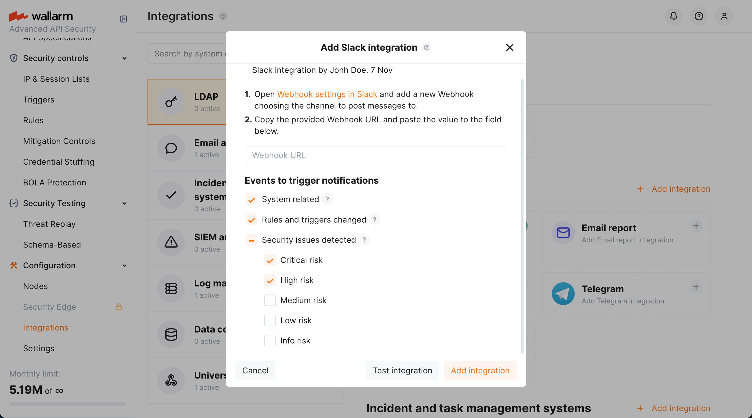 تكامل Slack