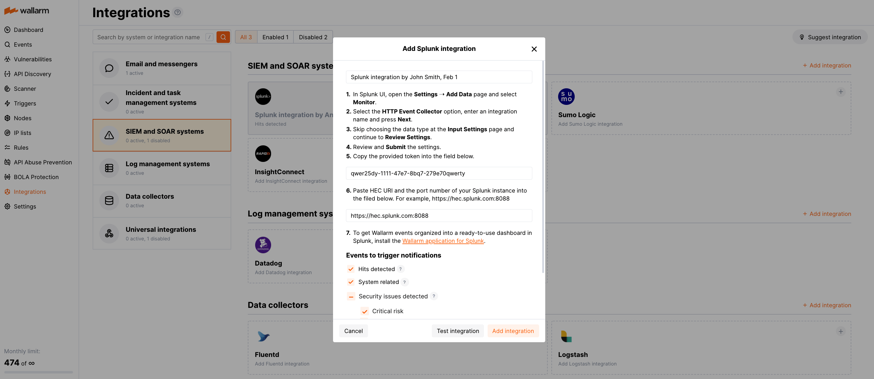 تكامل Splunk
