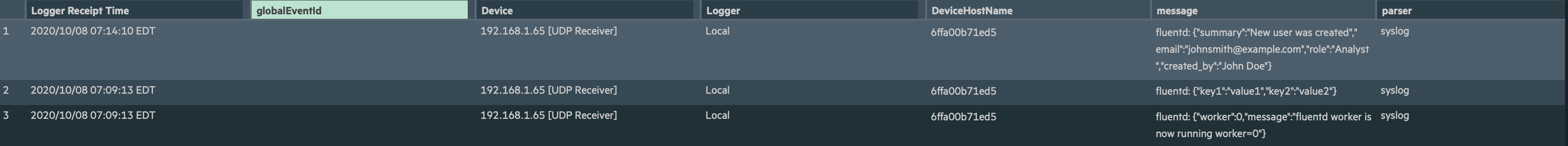 أحداث في ArccSiight Logger