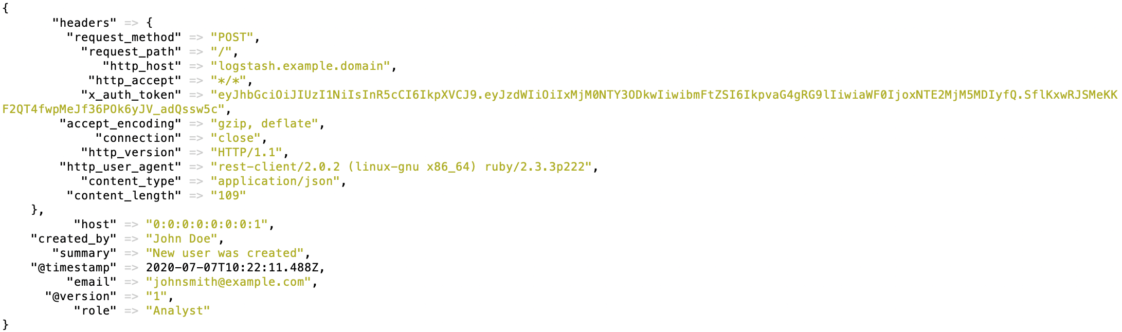 سجل عن المستخدم الجديد في QRadar من Logstash