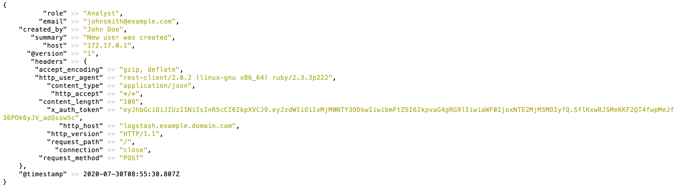 سجل عن مستخدم جديد في Splunk من Logstash