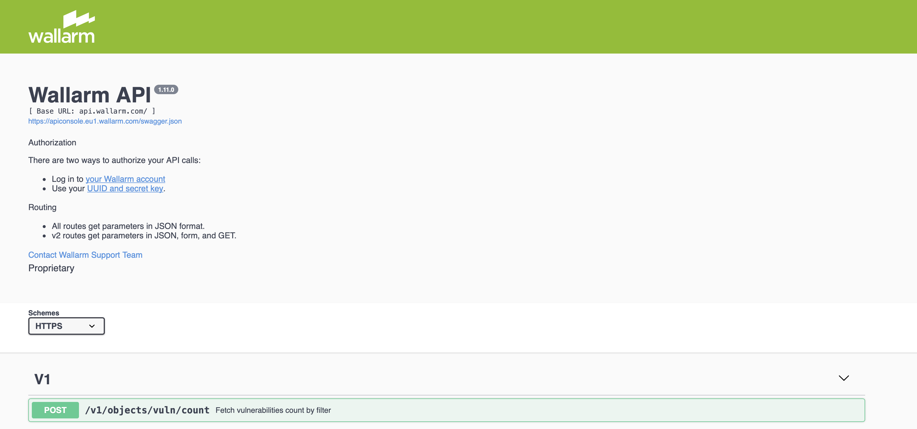 واجهة Wallarm API