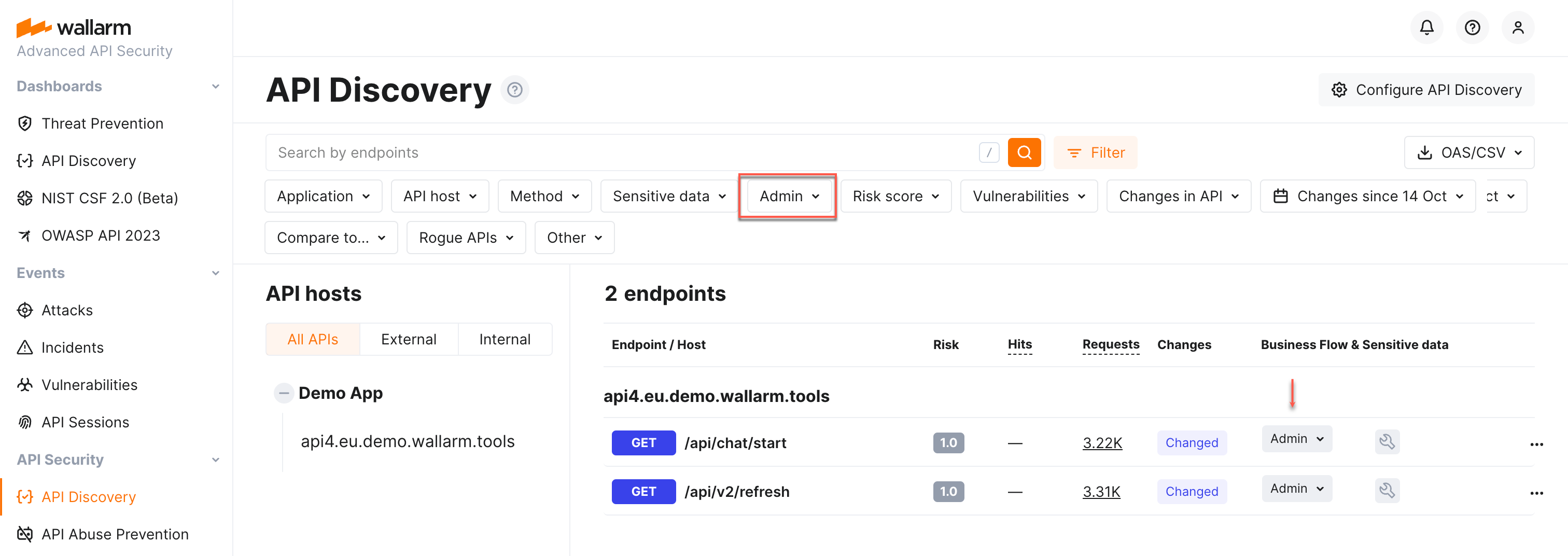API Discovery - センシティブなビジネスフローによるフィルタリング