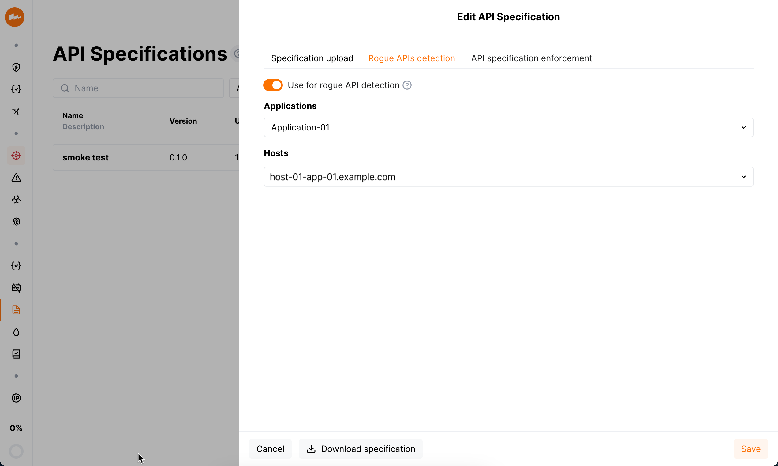API Discovery - API Specifications - ローグAPI検出のためのAPI仕様アップロード