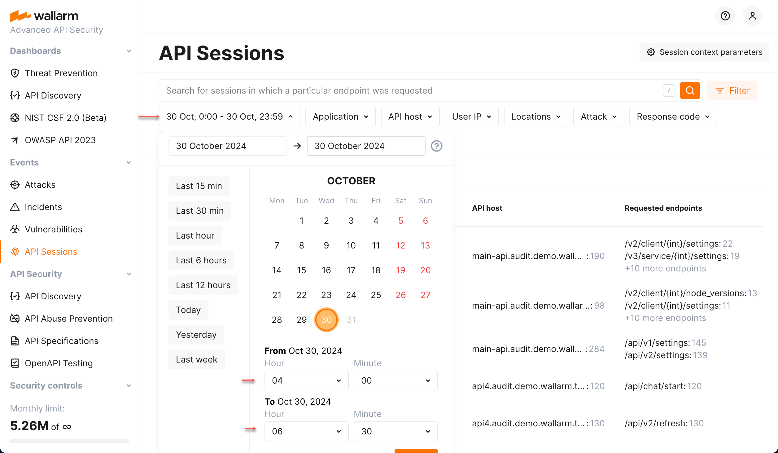 !API Sessions - 特定期間内のアクティビティ