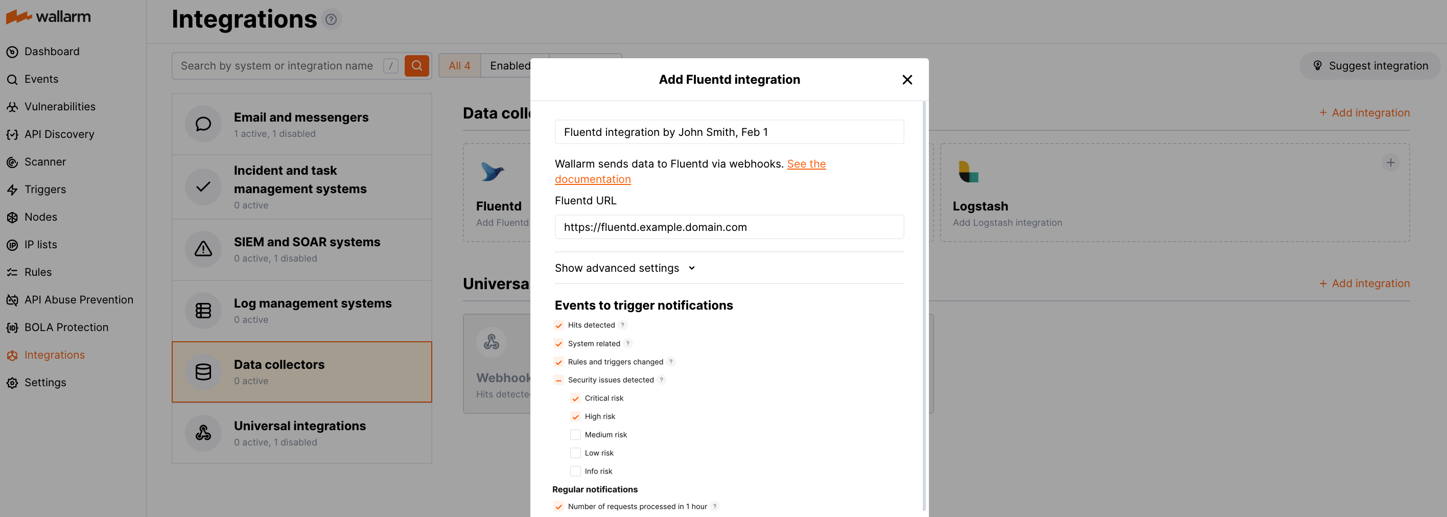 FluentdとのWebhookインテグレーション