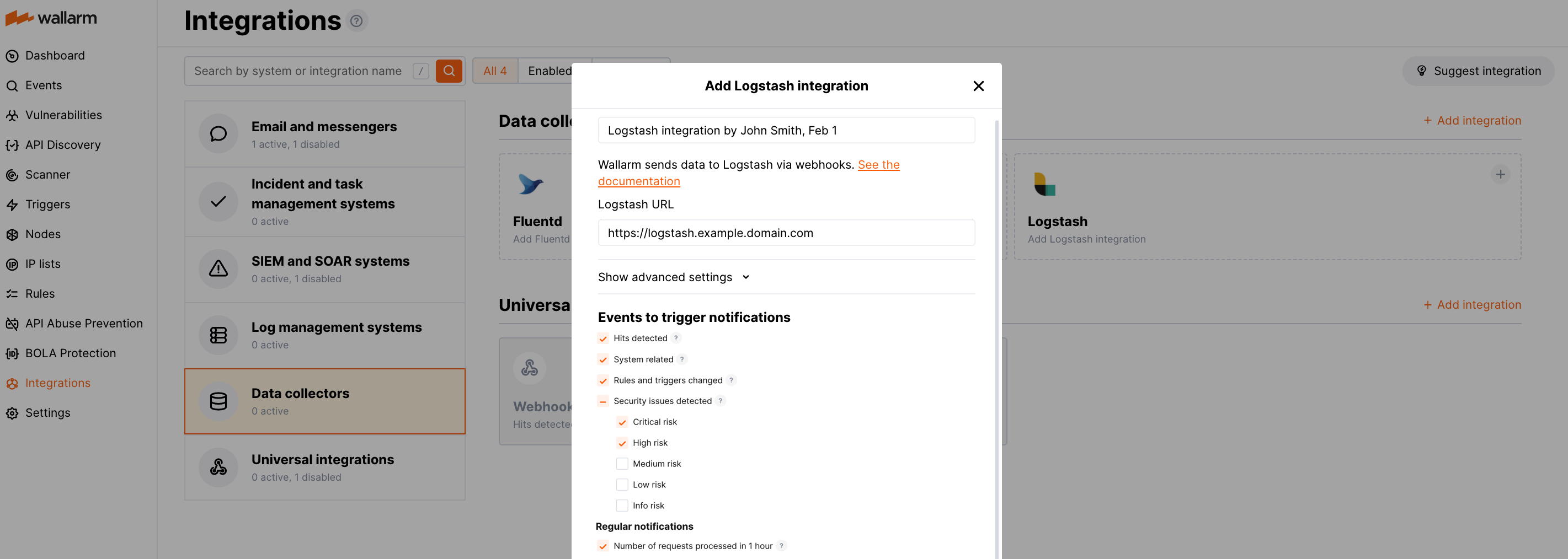 LogstashとのWebhook統合
