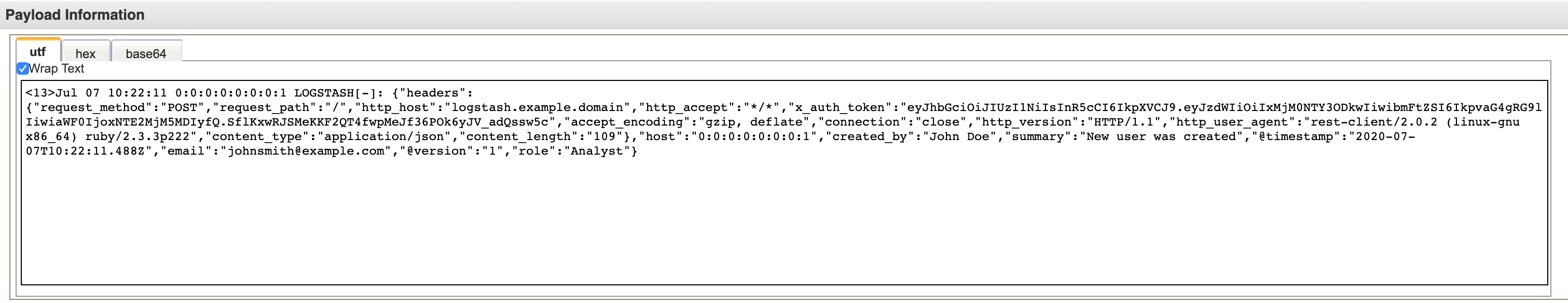 LogstashからQRadarに表示される新規ユーザーのカード